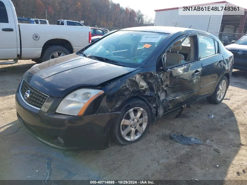 2008 Nissan Sentra 2.0Sl VIN: 3N1AB61E48L748361 Lot: 40714869