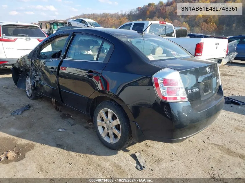 2008 Nissan Sentra 2.0Sl VIN: 3N1AB61E48L748361 Lot: 40714869