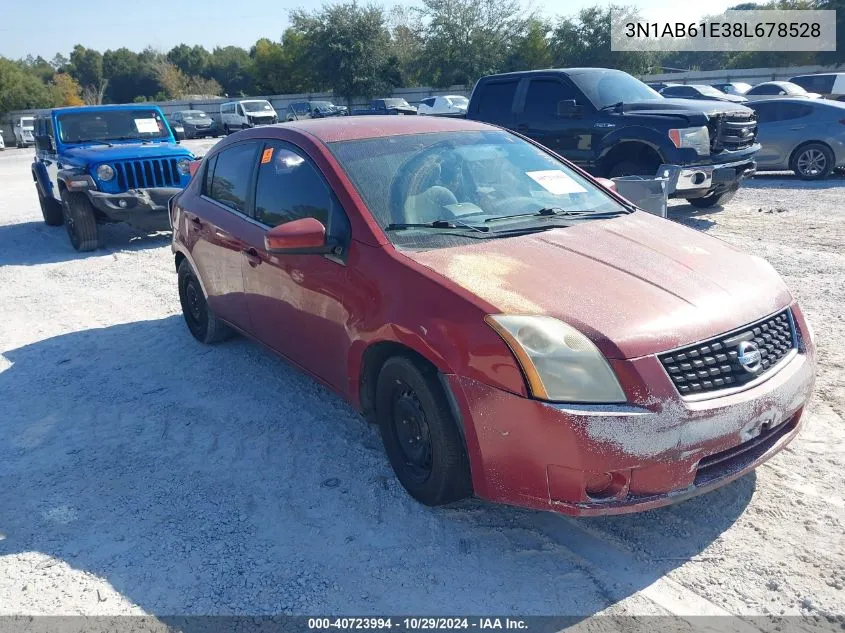 2008 Nissan Sentra 2.0 VIN: 3N1AB61E38L678528 Lot: 40723994