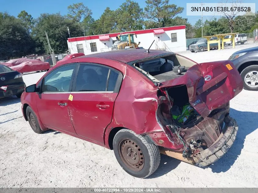 3N1AB61E38L678528 2008 Nissan Sentra 2.0