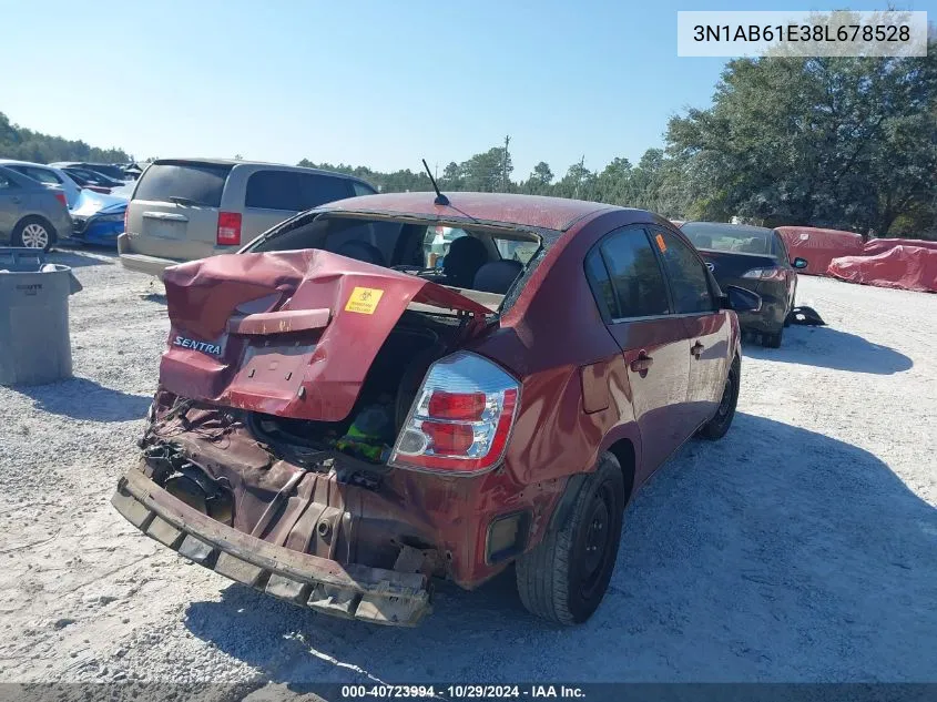 3N1AB61E38L678528 2008 Nissan Sentra 2.0