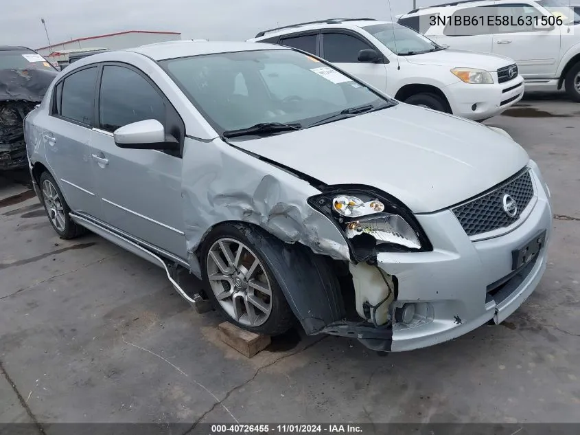 2008 Nissan Sentra Se-R VIN: 3N1BB61E58L631506 Lot: 40726455