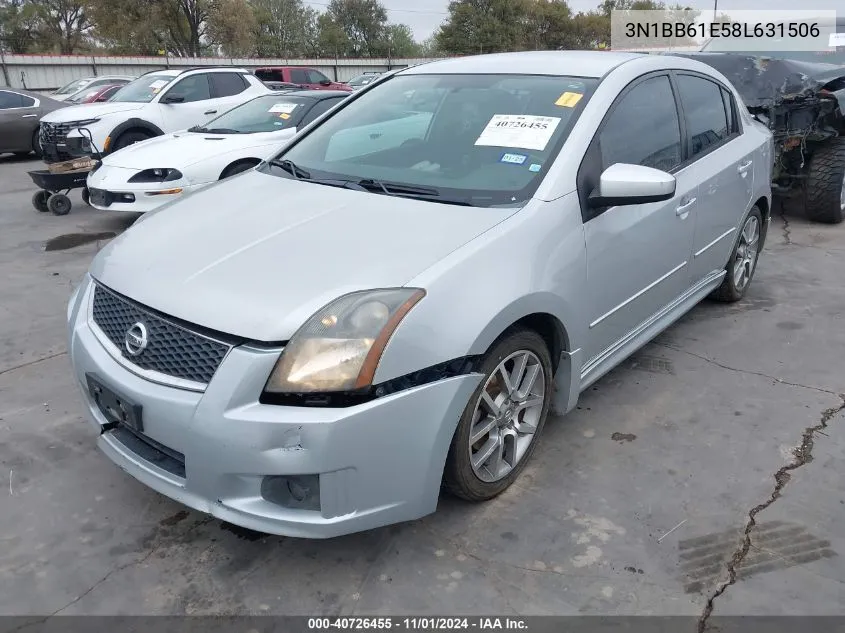 2008 Nissan Sentra Se-R VIN: 3N1BB61E58L631506 Lot: 40726455