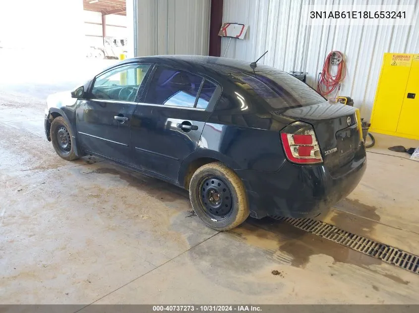 2008 Nissan Sentra 2.0S VIN: 3N1AB61E18L653241 Lot: 40737273