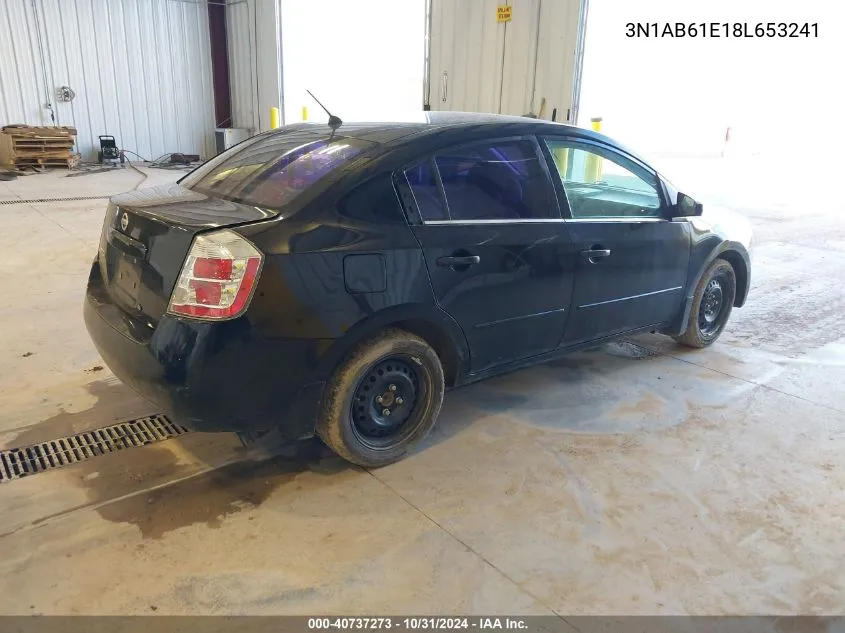 2008 Nissan Sentra 2.0S VIN: 3N1AB61E18L653241 Lot: 40737273