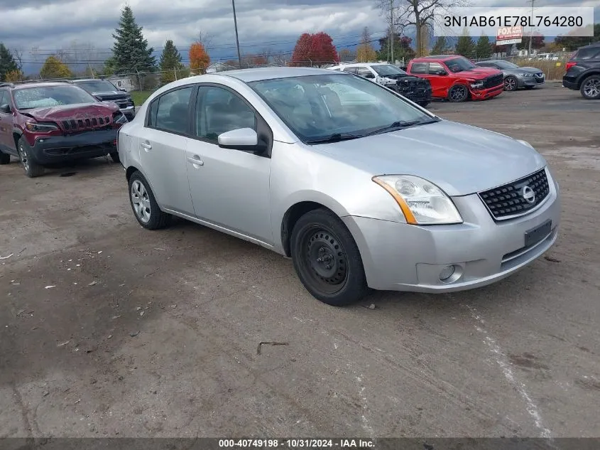 2008 Nissan Sentra 2.0S VIN: 3N1AB61E78L764280 Lot: 40749198