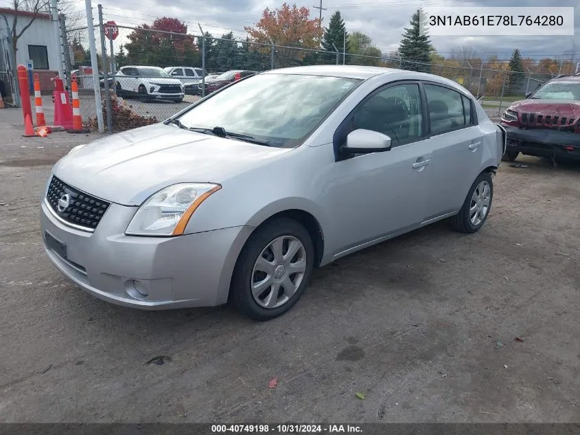 2008 Nissan Sentra 2.0S VIN: 3N1AB61E78L764280 Lot: 40749198