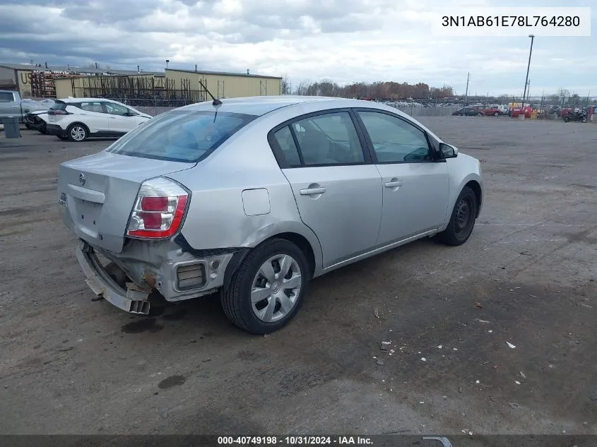 2008 Nissan Sentra 2.0S VIN: 3N1AB61E78L764280 Lot: 40749198