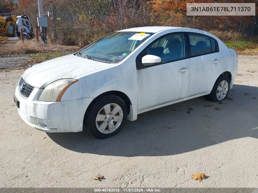 2008 Nissan Sentra 2.0 VIN: 3N1AB61E78L711370 Lot: 40763035