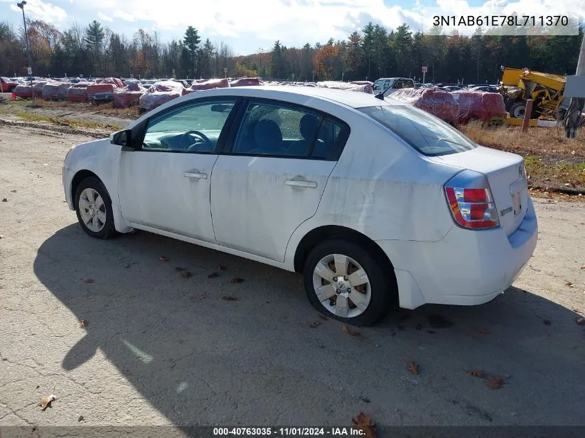 2008 Nissan Sentra 2.0 VIN: 3N1AB61E78L711370 Lot: 40763035