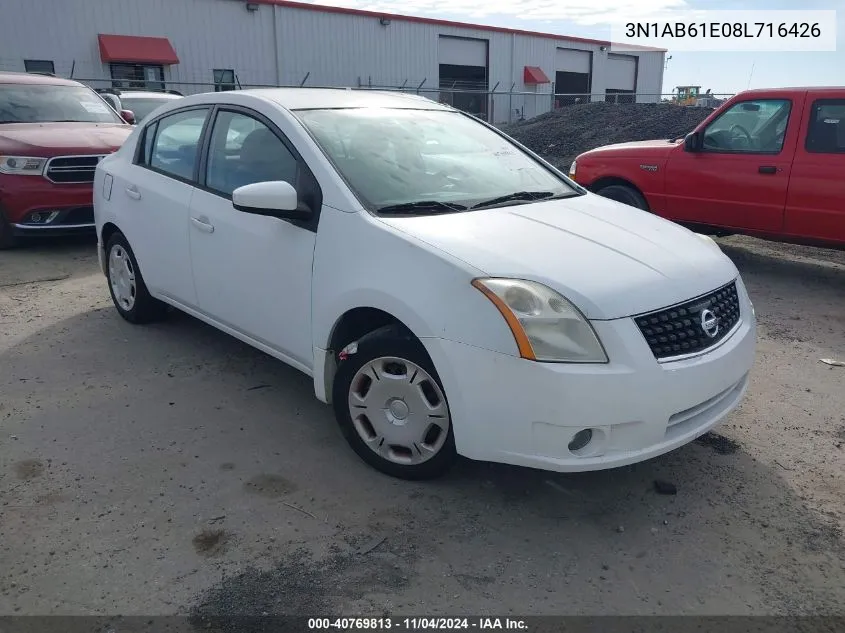 2008 Nissan Sentra 2.0S VIN: 3N1AB61E08L716426 Lot: 40769813