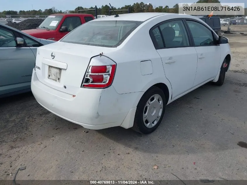 2008 Nissan Sentra 2.0S VIN: 3N1AB61E08L716426 Lot: 40769813