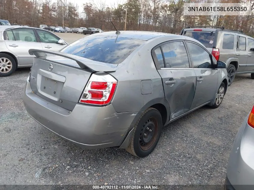 2008 Nissan Sentra 2.0 VIN: 3N1AB61E58L655350 Lot: 40792112