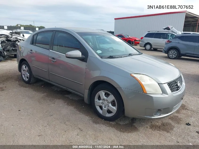 2008 Nissan Sentra 2.0S VIN: 3N1AB61E88L707652 Lot: 40805532