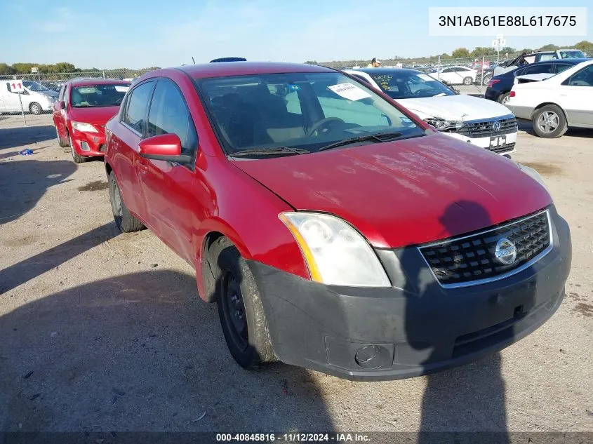 2008 Nissan Sentra 2.0S VIN: 3N1AB61E88L617675 Lot: 40845816