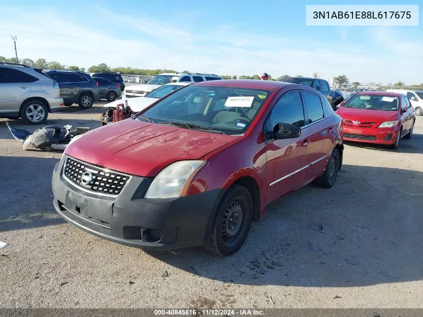 2008 Nissan Sentra 2.0S VIN: 3N1AB61E88L617675 Lot: 40845816