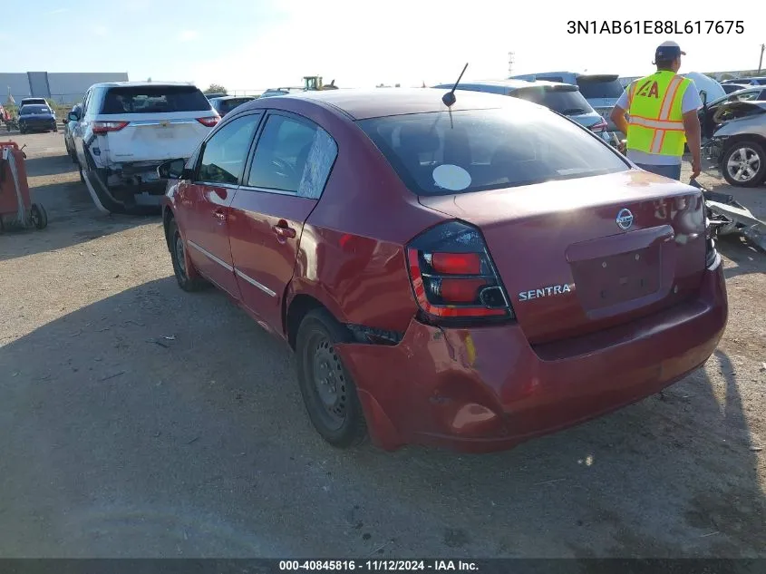 2008 Nissan Sentra 2.0S VIN: 3N1AB61E88L617675 Lot: 40845816