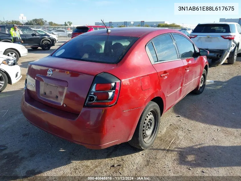 2008 Nissan Sentra 2.0S VIN: 3N1AB61E88L617675 Lot: 40845816