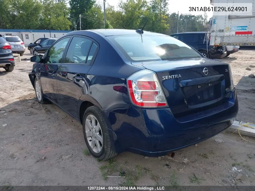 2009 Nissan Sentra 2.0 Sl VIN: 3N1AB61E29L624901 Lot: 12072244