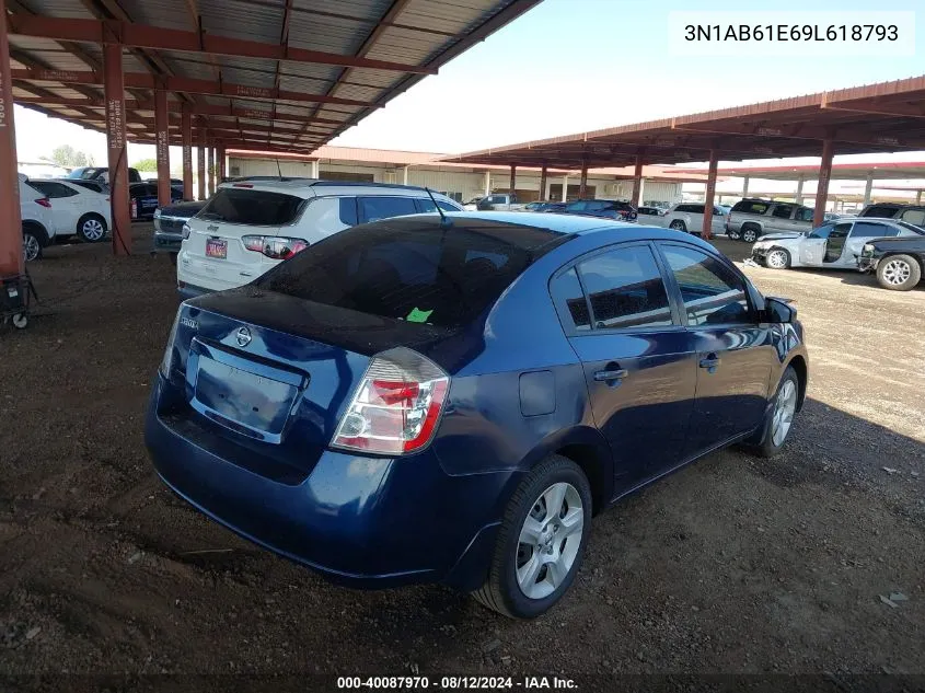 2009 Nissan Sentra 2.0S VIN: 3N1AB61E69L618793 Lot: 40087970