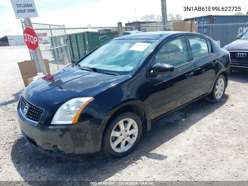 2009 Nissan Sentra 2.0S VIN: 3N1AB61E99L622725 Lot: 40105597