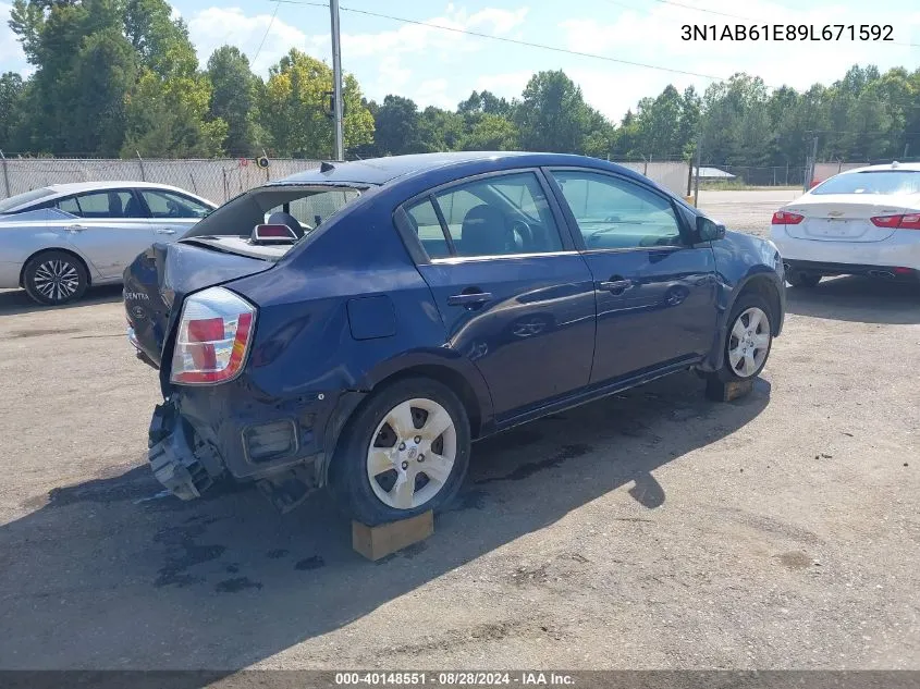 2009 Nissan Sentra 2.0S VIN: 3N1AB61E89L671592 Lot: 40148551