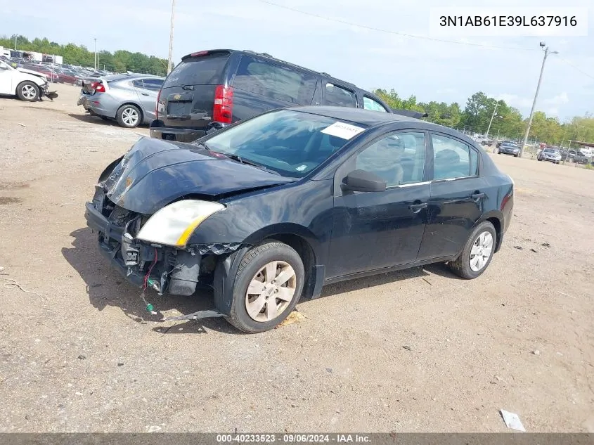 2009 Nissan Sentra 2.0 VIN: 3N1AB61E39L637916 Lot: 40233523