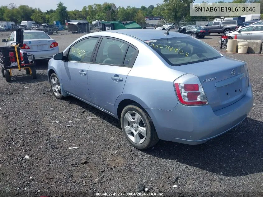 2009 Nissan Sentra 2.0S VIN: 3N1AB61E19L613646 Lot: 40274923