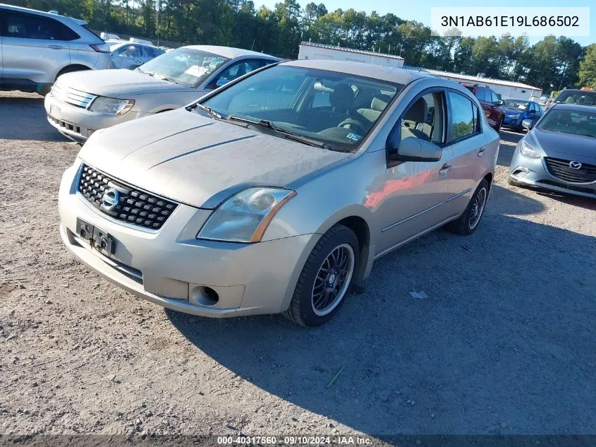 2009 Nissan Sentra 2.0/2.0S/2.0Sl VIN: 3N1AB61E19L686502 Lot: 40317560