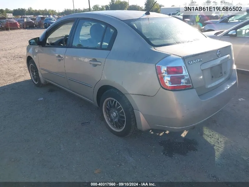 2009 Nissan Sentra 2.0/2.0S/2.0Sl VIN: 3N1AB61E19L686502 Lot: 40317560