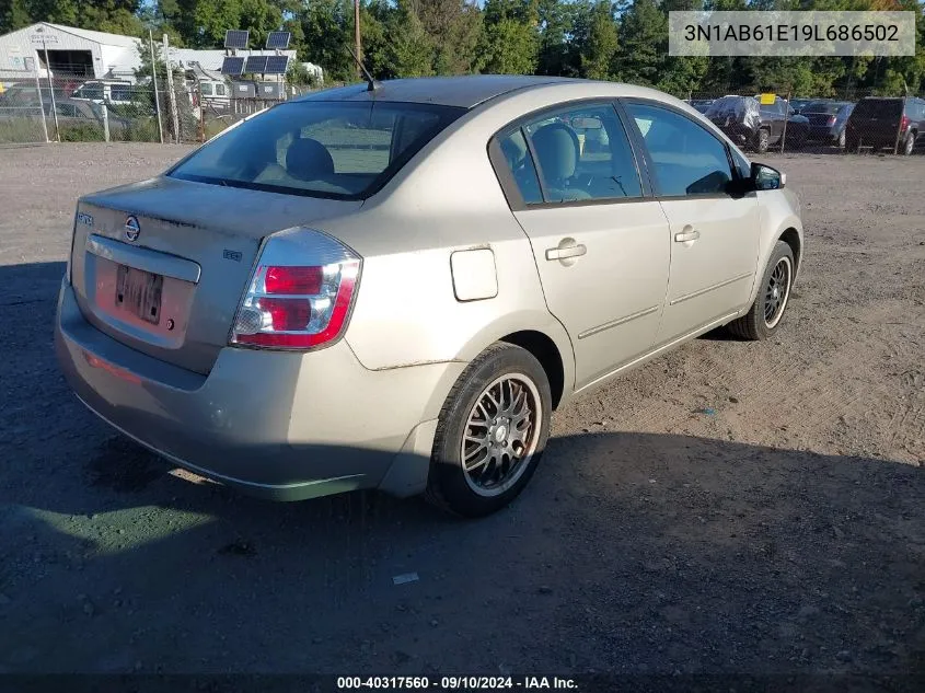 2009 Nissan Sentra 2.0/2.0S/2.0Sl VIN: 3N1AB61E19L686502 Lot: 40317560