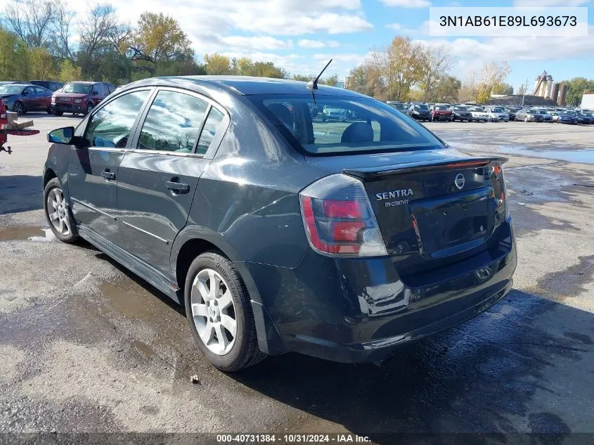 2009 Nissan Sentra 2.0Sr VIN: 3N1AB61E89L693673 Lot: 40731384