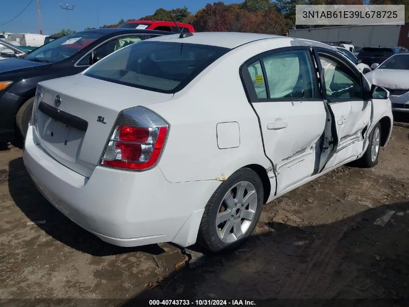 2009 Nissan Sentra 2.0Sl VIN: 3N1AB61E39L678725 Lot: 40743733