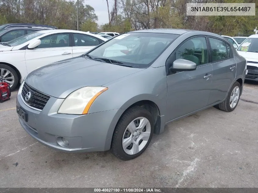 2009 Nissan Sentra 2.0S VIN: 3N1AB61E39L654487 Lot: 40827180