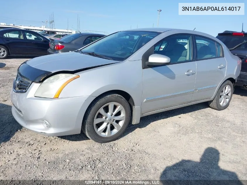 2010 Nissan Sentra VIN: 3N1AB6AP0AL614017 Lot: 12094161