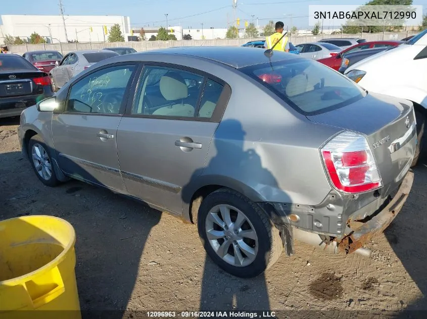 2010 Nissan Sentra 2.0S VIN: 3N1AB6APXAL712990 Lot: 12096963