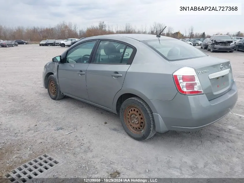 2010 Nissan Sentra 2.0 VIN: 3N1AB6AP2AL727368 Lot: 12139858