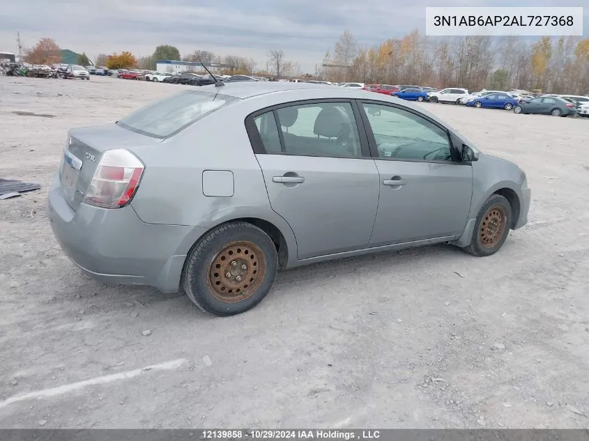 2010 Nissan Sentra 2.0 VIN: 3N1AB6AP2AL727368 Lot: 12139858