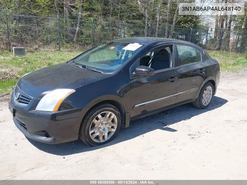 2010 Nissan Sentra 2.0S VIN: 3N1AB6AP4AL648140 Lot: 39350305