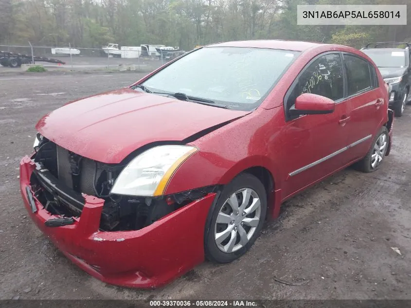 2010 Nissan Sentra 2.0S VIN: 3N1AB6AP5AL658014 Lot: 39370036