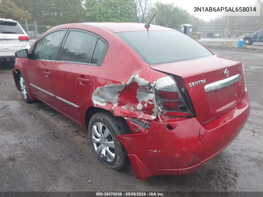 2010 Nissan Sentra 2.0S VIN: 3N1AB6AP5AL658014 Lot: 39370036