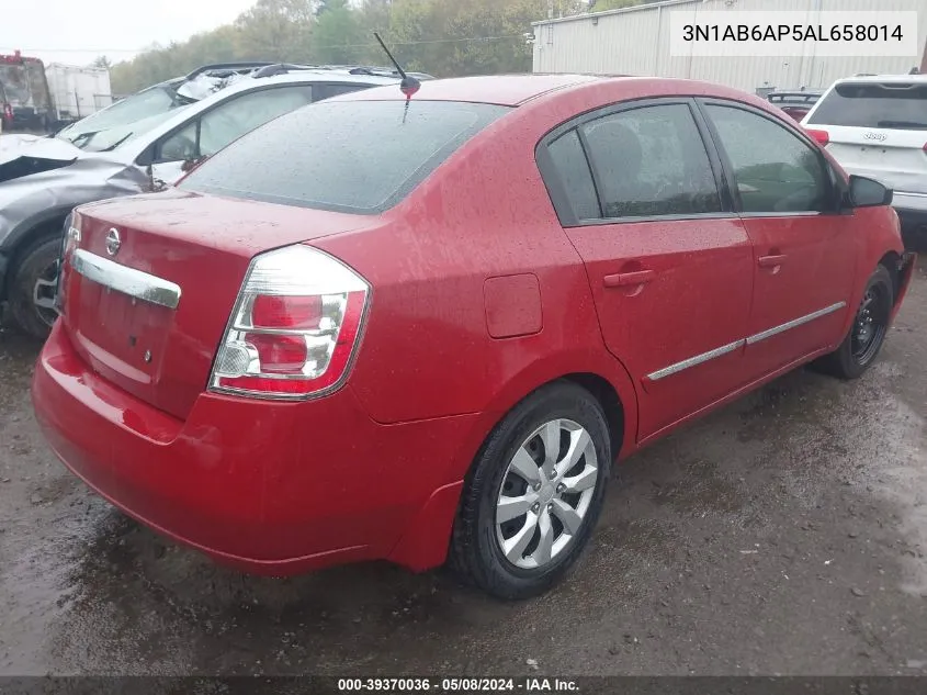 2010 Nissan Sentra 2.0S VIN: 3N1AB6AP5AL658014 Lot: 39370036