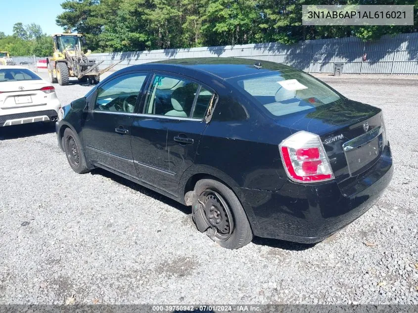 2010 Nissan Sentra 2.0S VIN: 3N1AB6AP1AL616021 Lot: 39750942