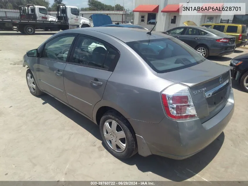 2010 Nissan Sentra 2.0 VIN: 3N1AB6AP6AL628701 Lot: 39760722