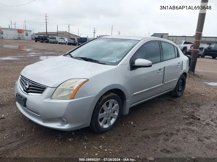 2010 Nissan Sentra 2.0S VIN: 3N1AB6AP1AL693648 Lot: 39895201