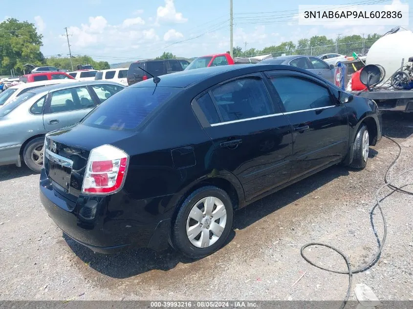 2010 Nissan Sentra 2.0 VIN: 3N1AB6AP9AL602836 Lot: 39993216