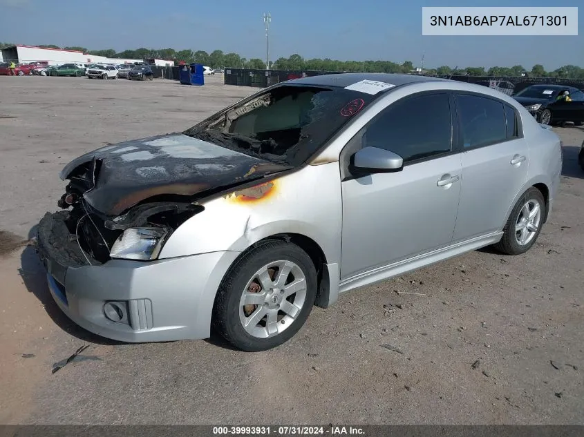 2010 Nissan Sentra 2.0Sr VIN: 3N1AB6AP7AL671301 Lot: 39993931