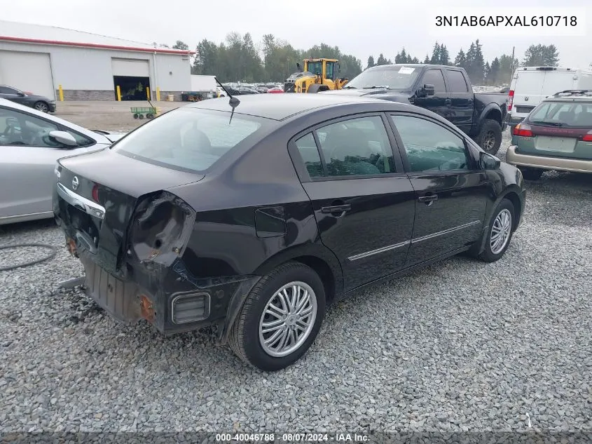 2010 Nissan Sentra 2.0S VIN: 3N1AB6APXAL610718 Lot: 40046788