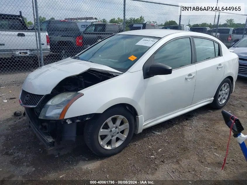 2010 Nissan Sentra 2.0Sr VIN: 3N1AB6APXAL644965 Lot: 40061795