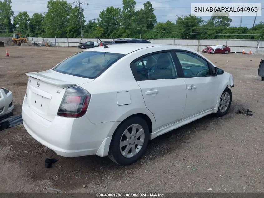 2010 Nissan Sentra 2.0Sr VIN: 3N1AB6APXAL644965 Lot: 40061795